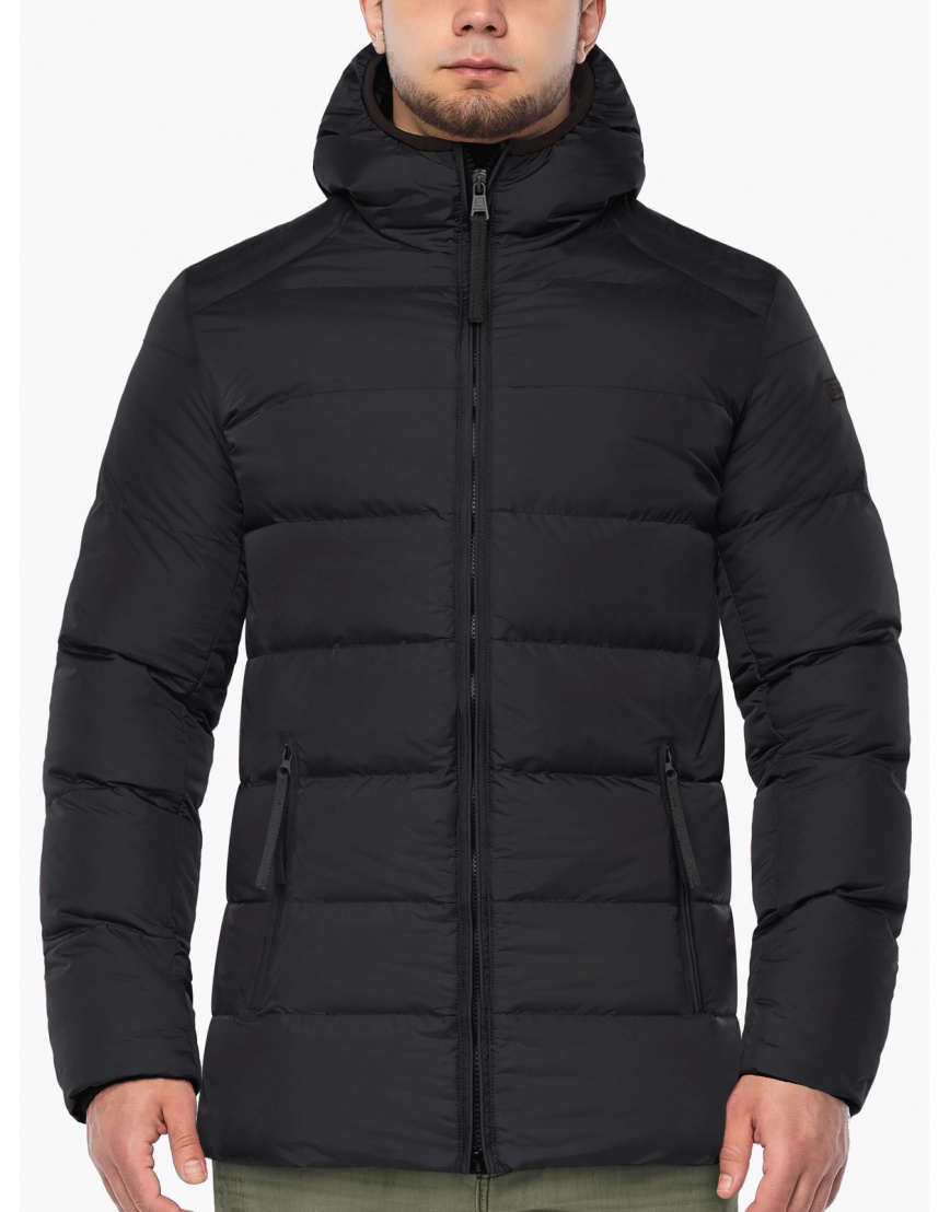 Чёрная мужская короткая куртка Braggart на зиму модель 37055 фото 5