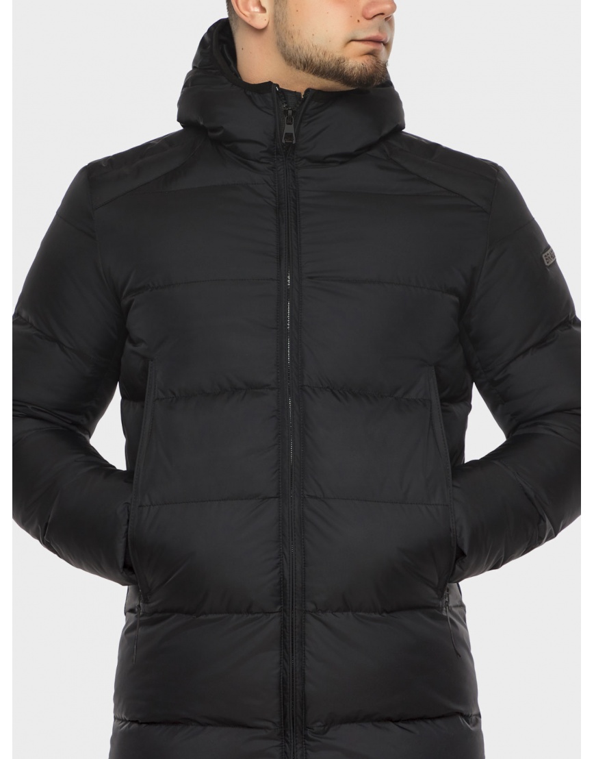 Чёрная мужская короткая куртка Braggart на зиму модель 37055