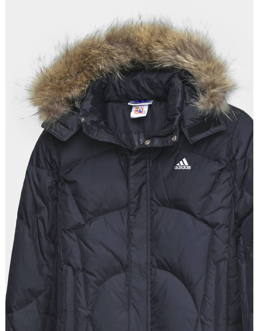 48 (M) – последний размер – зимняя чёрная куртка на змейке женская Adidas 200361