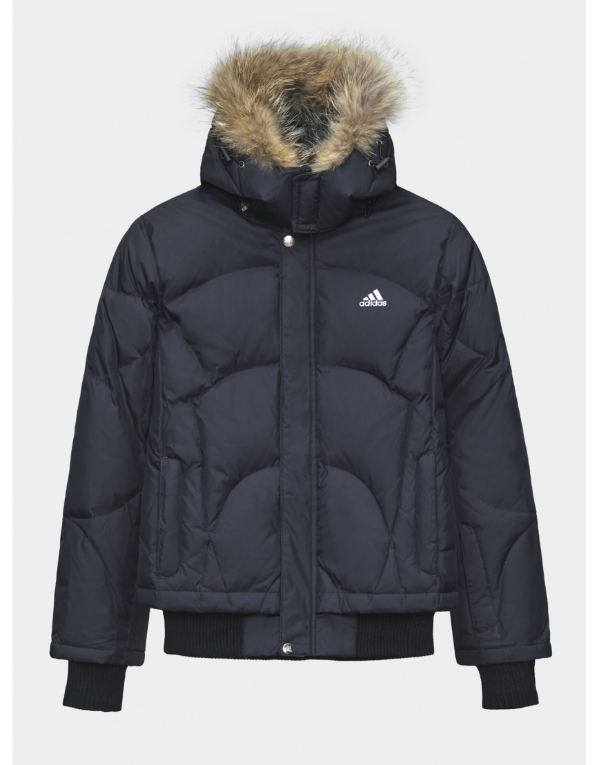 48 (M) – последний размер – зимняя чёрная куртка на змейке женская Adidas 200361