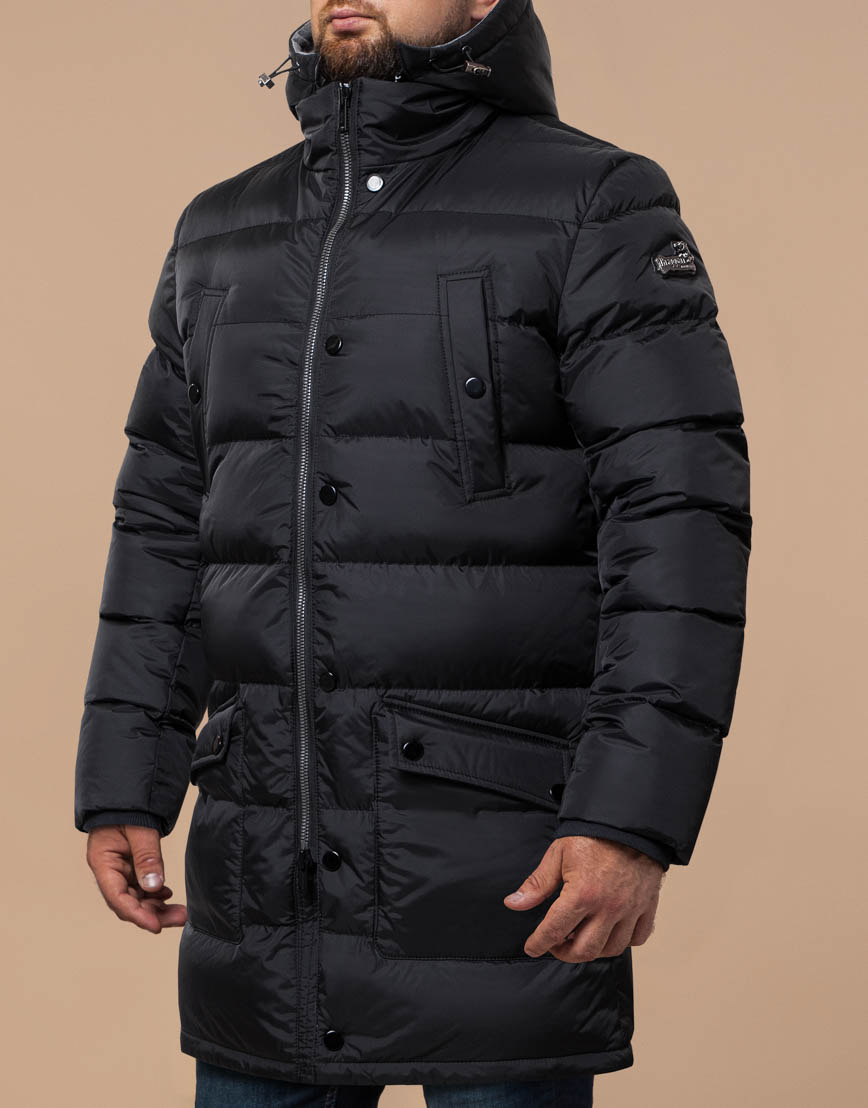 Длинная зимняя куртка черная модель 52106 фото 1