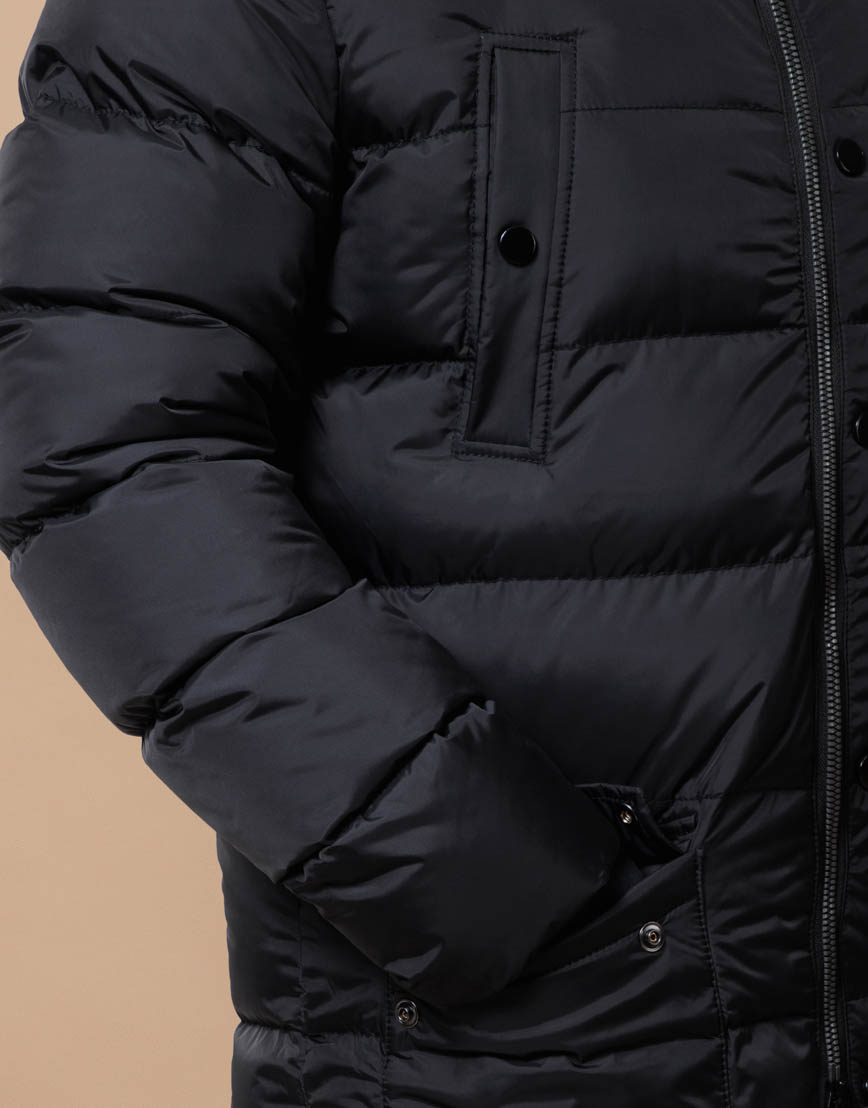 Длинная зимняя куртка черная модель 52106 фото 4