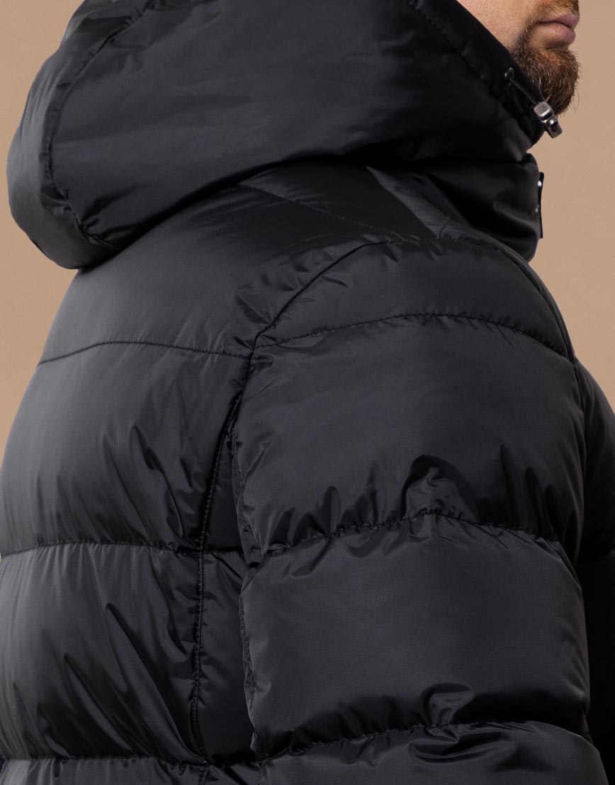 Длинная зимняя куртка черная модель 52106 фото 5