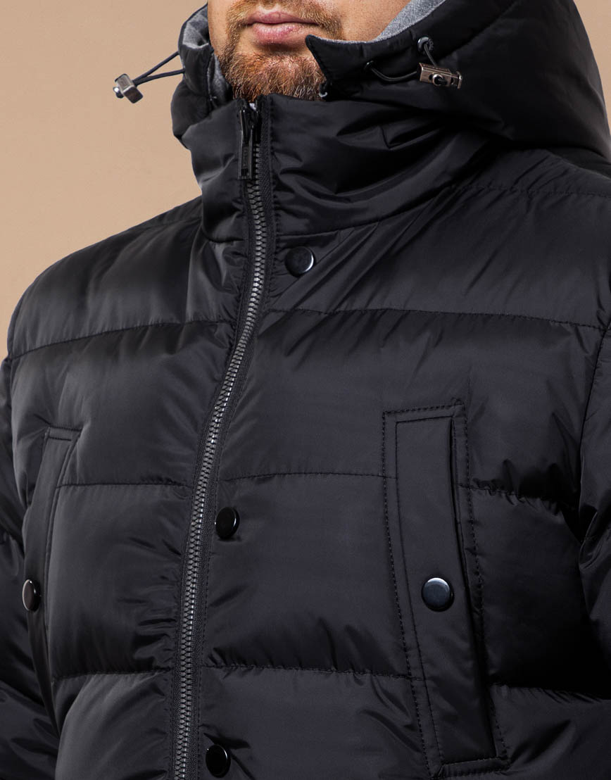 Длинная зимняя куртка черная модель 52106 фото 3