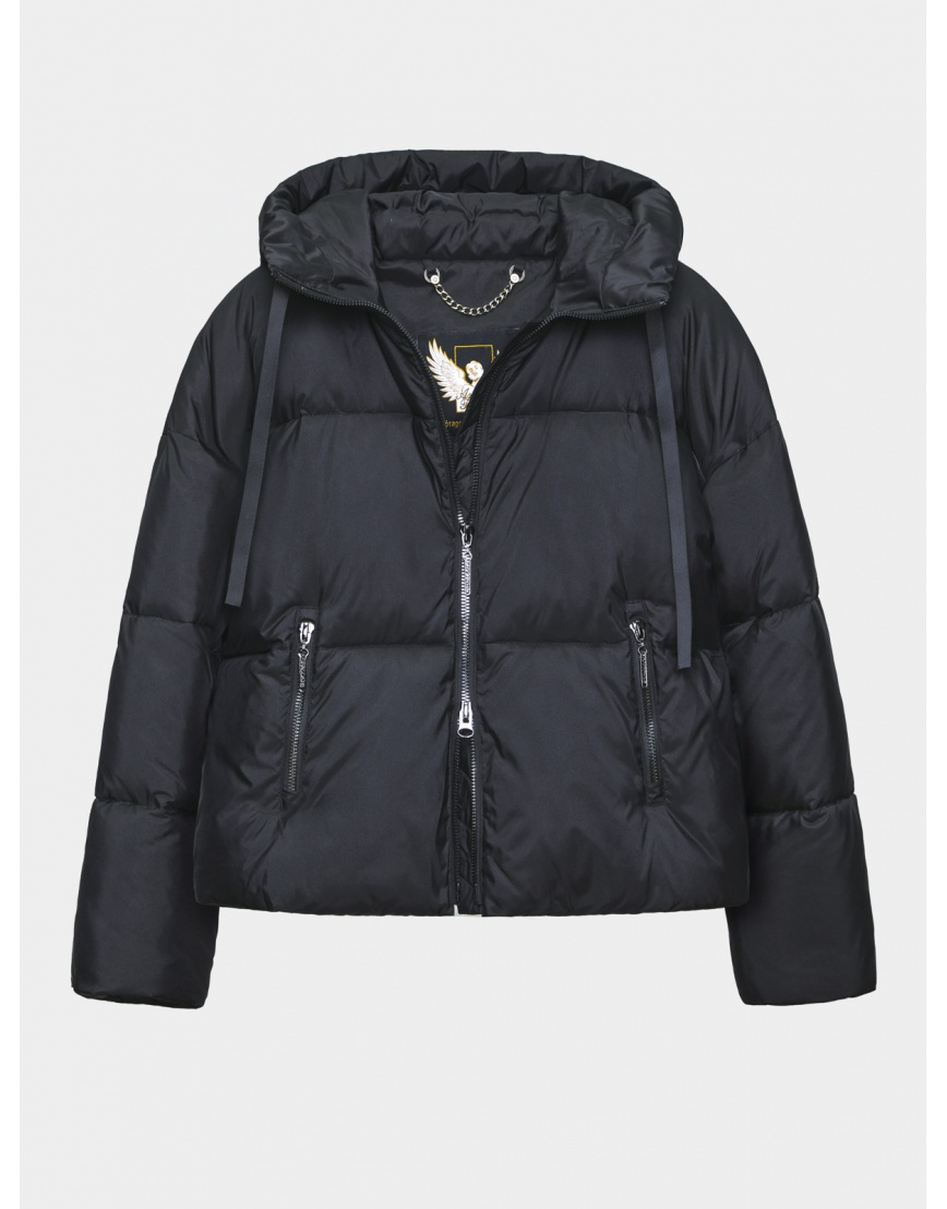 48 (M) – последний размер – короткая зимняя чёрная куртка женская Braggart 200363 фото 2