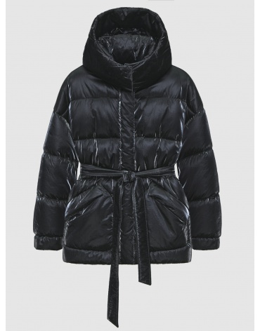 48 (M) – последний размер – зимняя чёрная куртка прямого фасона женская Kattaleya 200364 фото 1