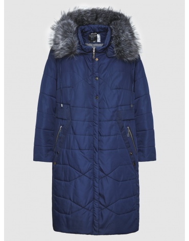 58 (4XL) – последний размер – синяя зимняя куртка с опушкой женская Liardi 200366 фото 1